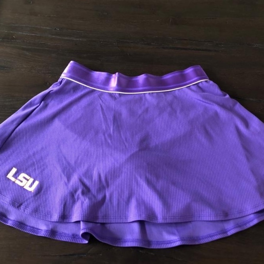 Nike LSU Flowy Purple Dri-FIT Tennis Skirt Ribbed like design